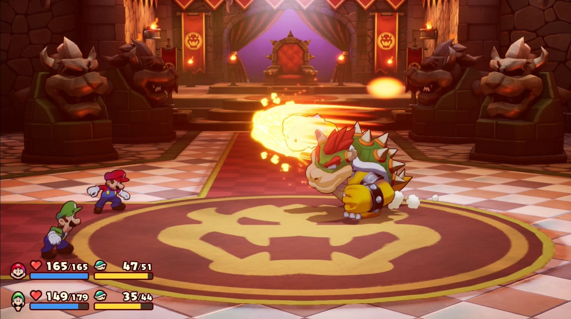 Bowser super punch in Mario & Luigi: Brothership.