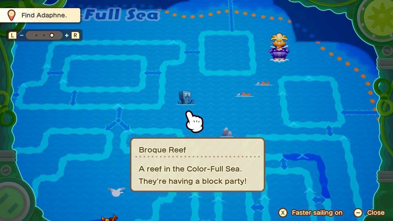 Broque Reef on the map in Mario & Luigi: Brothership. 