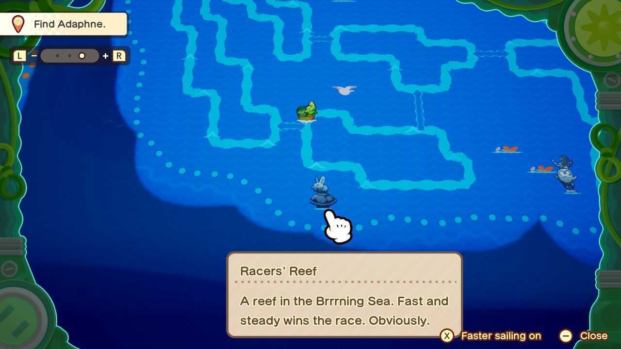 An image of Racers' Reef on the map in Mario & Luigi: Brothership.