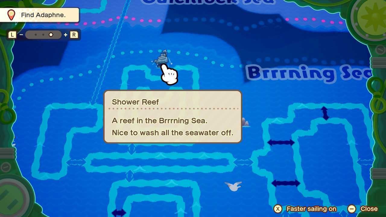 An image of Shower Reef on the map in Mario & Luigi: Brothership.