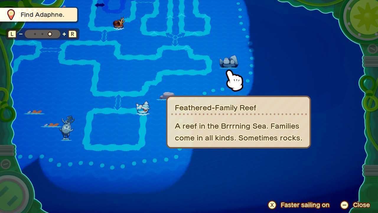 An image of Feathered-Family Reef on the map in Mario & Luigi: Brothership.