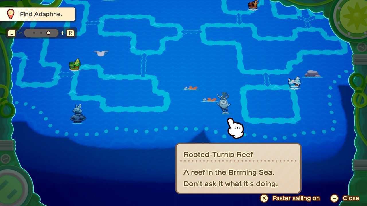 An image of Rooted-Turnip Reef on the map in Mario & Luigi: Brothership.