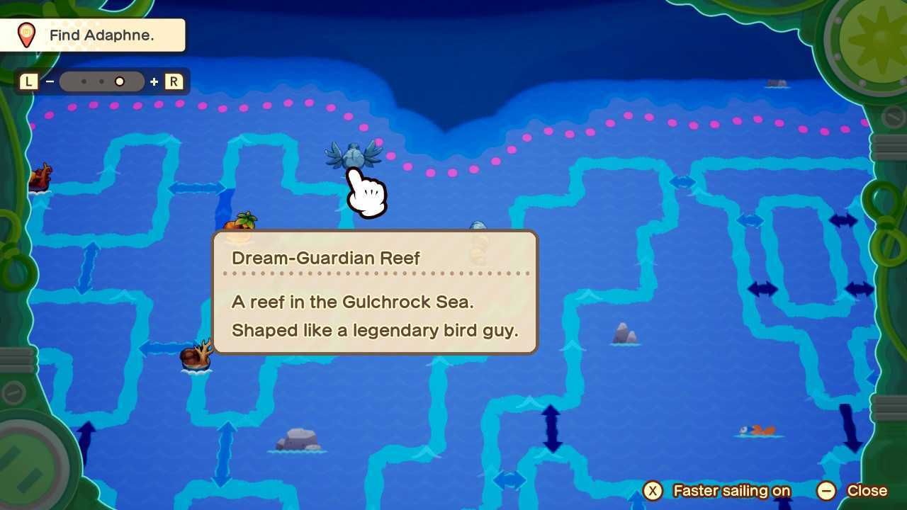 The Dream Guardian Reef map in Mario & Luigi: Brothership.