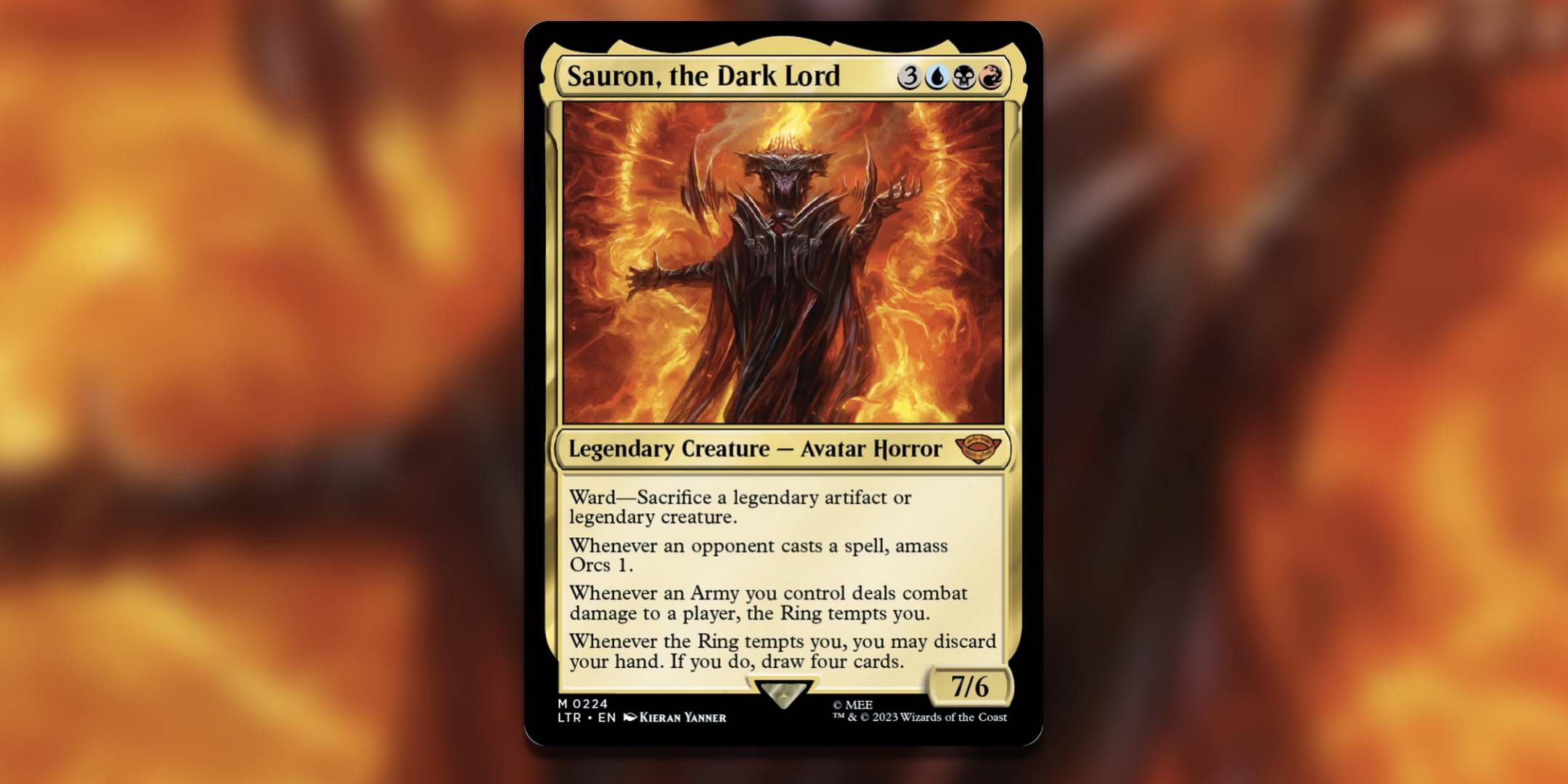 Screenshot of Sauron the Dark Lord from Universes Beyond The Lord of the Rings MTG