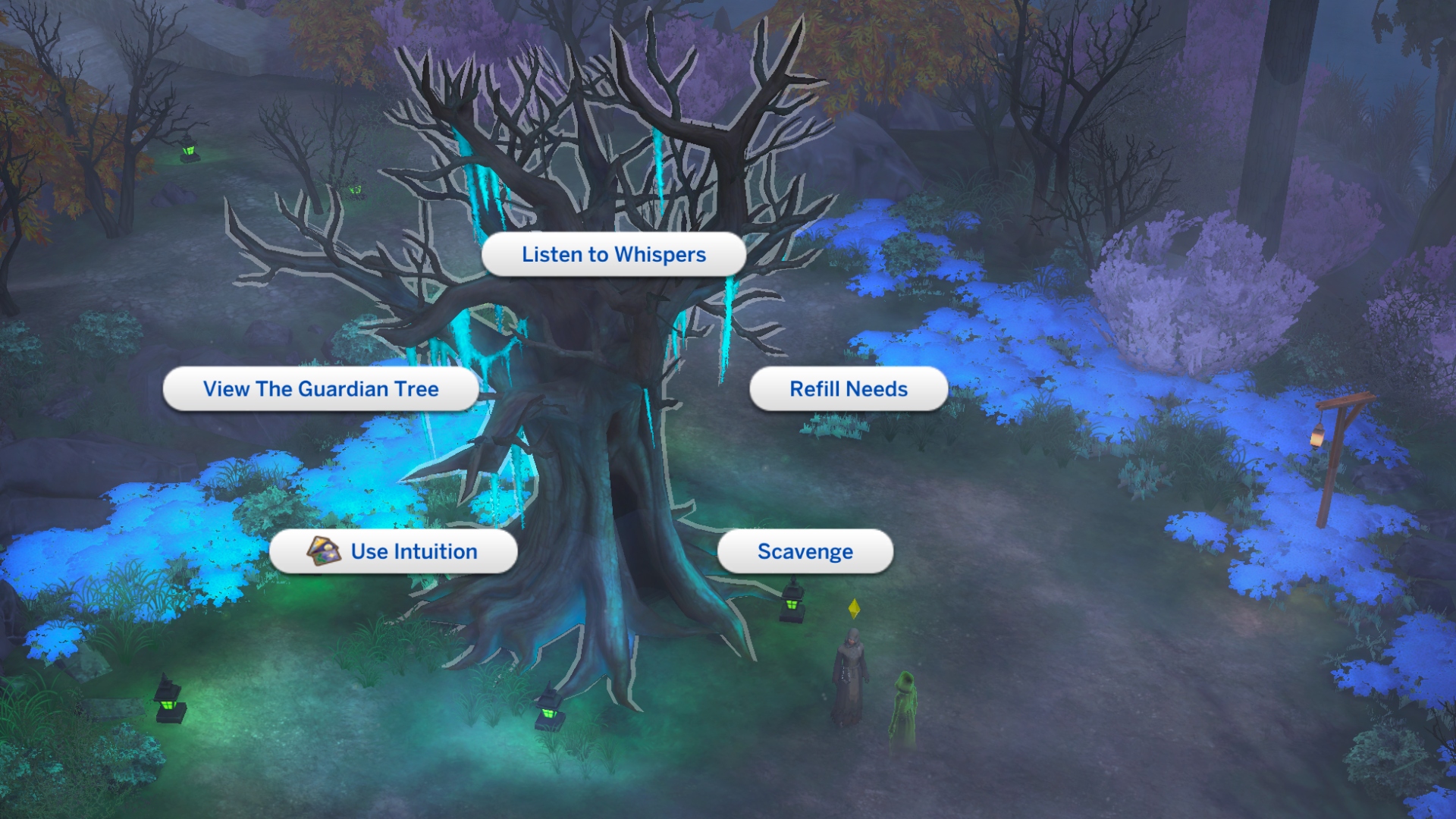 The interaction menu for the Guardian Tree in The Sims 4