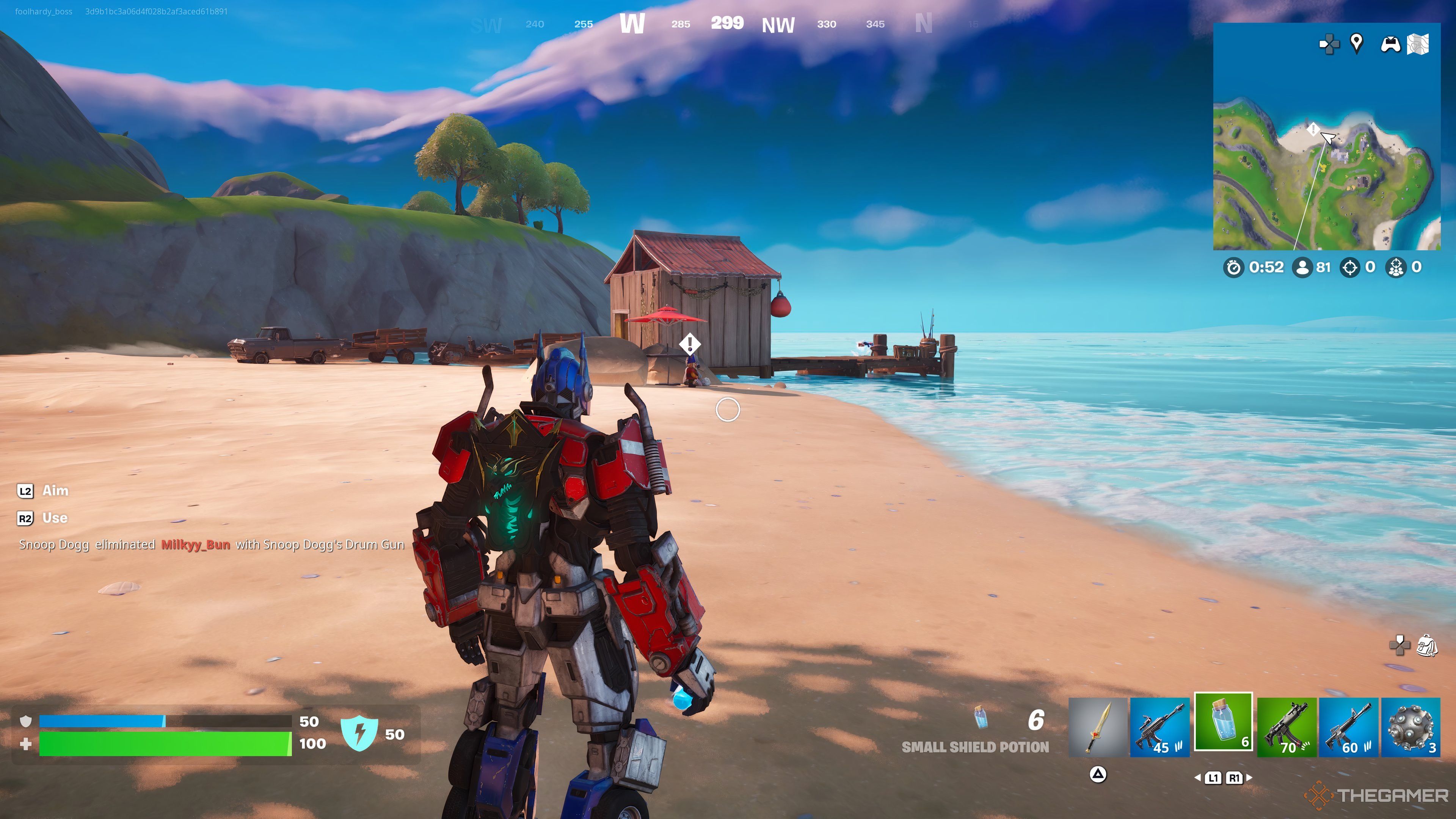 An image of a beach from Fortnite Chapter 2 Remix. 