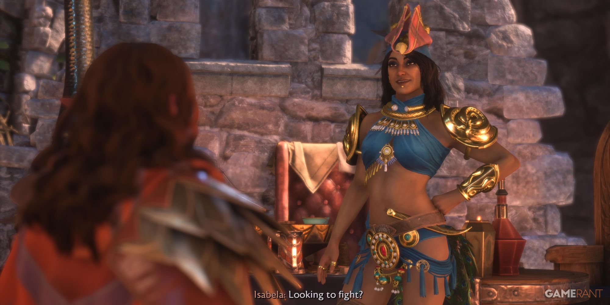 Rook talking to Isabela in Dragon Age: The Veilguard