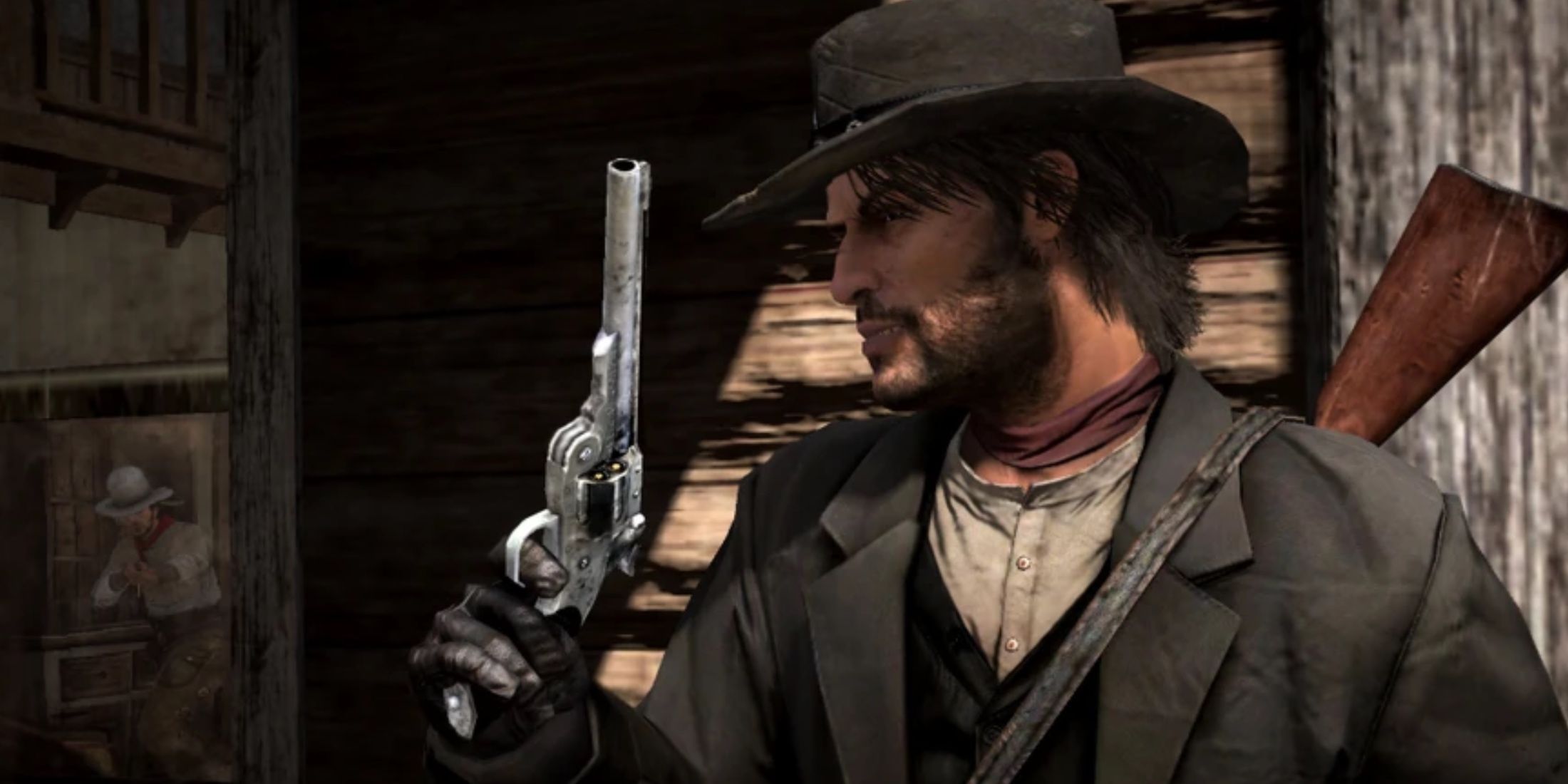 John Marston holding the Schofield Revolver