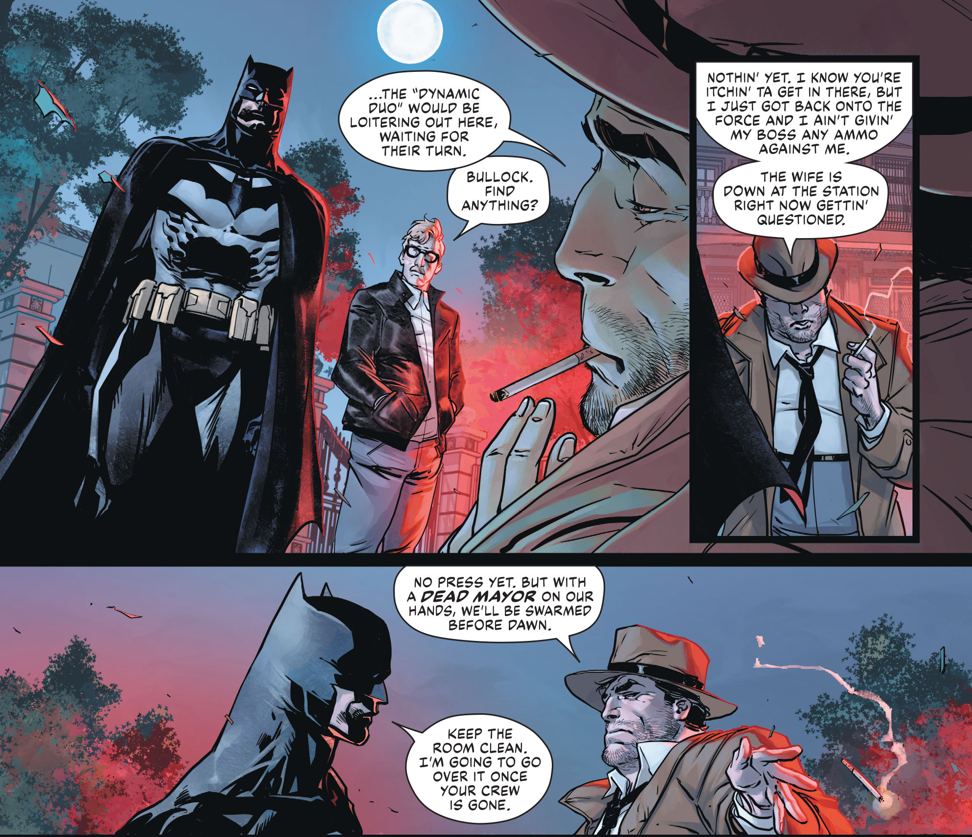 Batman and Gordon investigate the murder of a mayor.