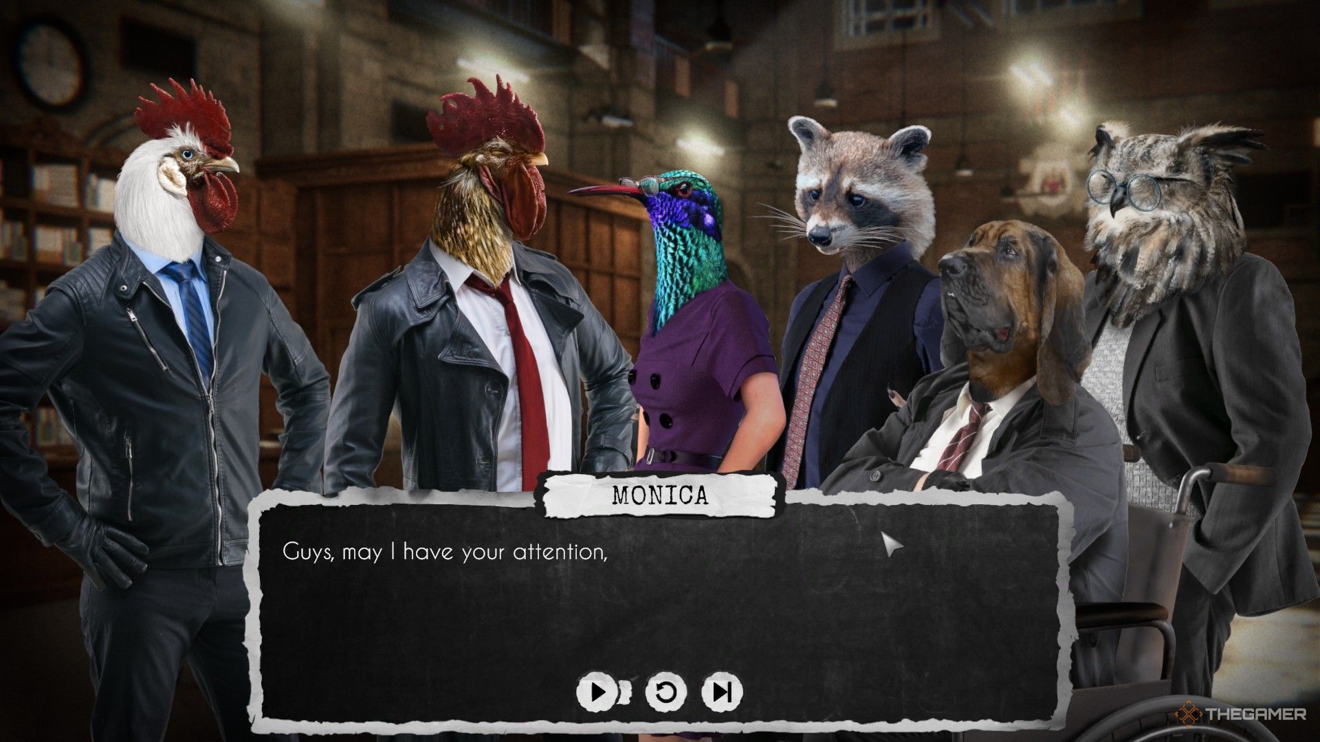 Everyone celebrates Bloodboyle's birthday in Chicken Police: Into The Hive!