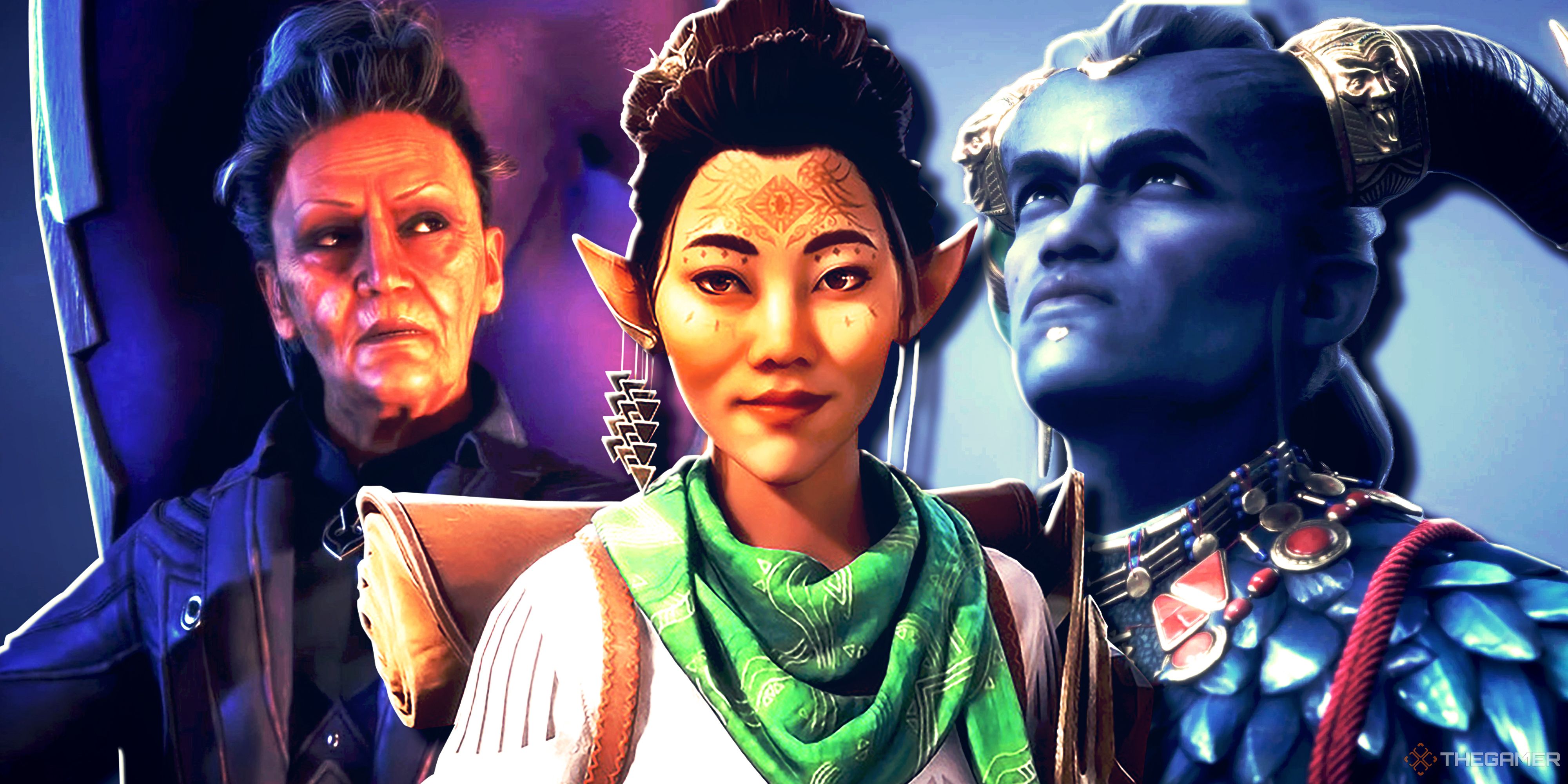 Bellara, Maevaris and Taash from Dragon Age: The Veilguard