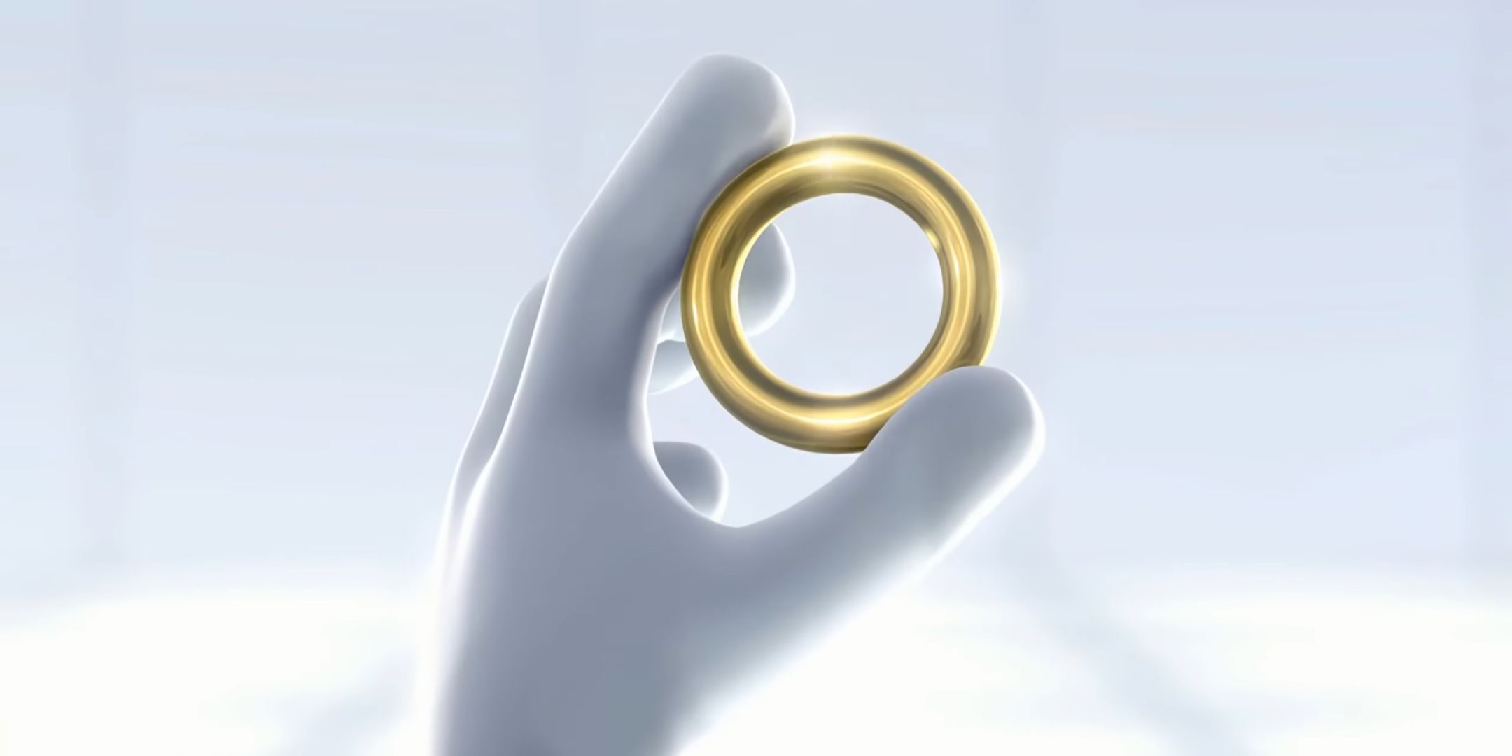 Sonic the Hedgehog holding a Ring in Sonic Unleashed's teaser trailer.