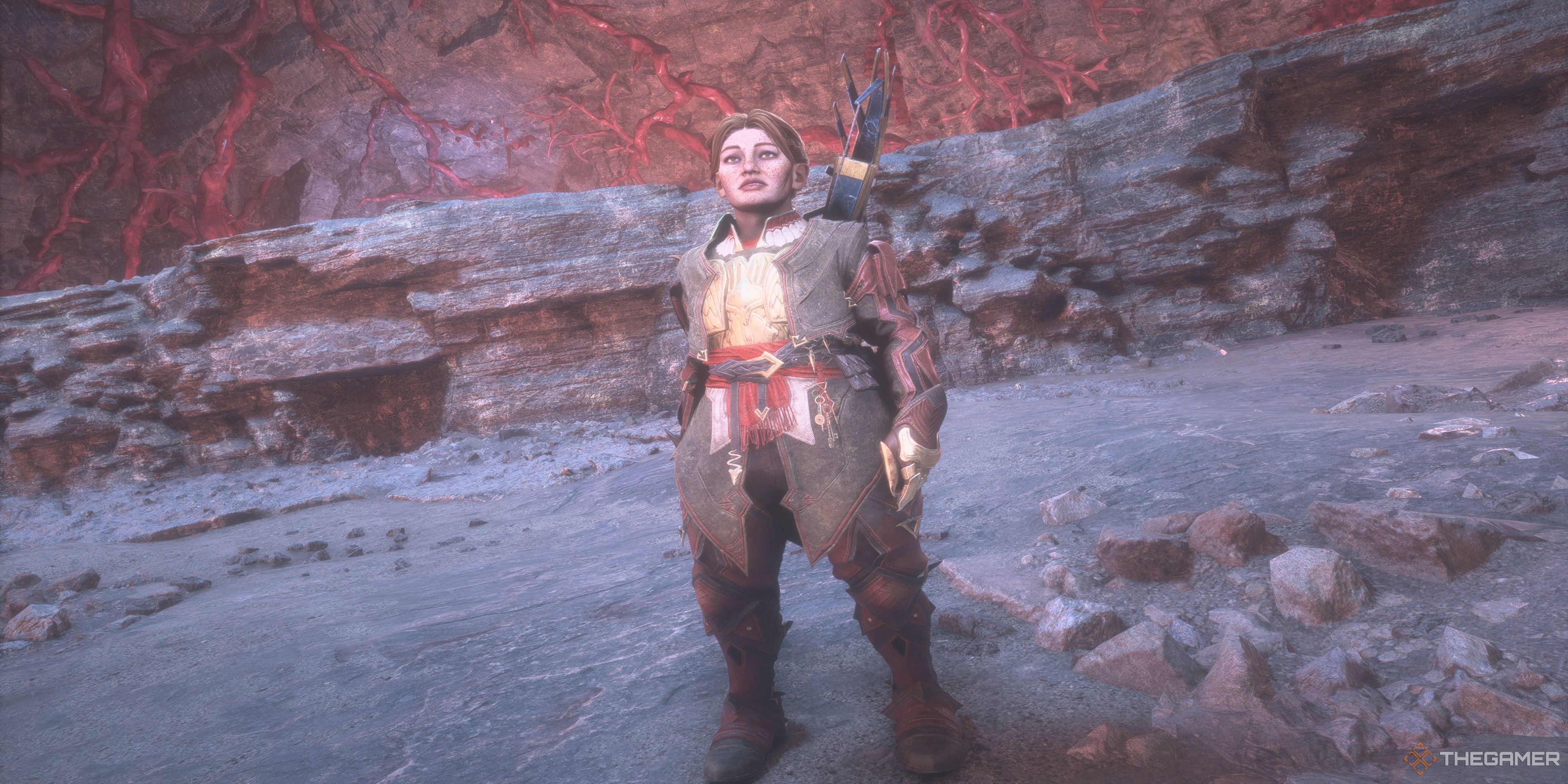 Harding stands firm at the end of her quest in Dragon Age: The Veilguard.