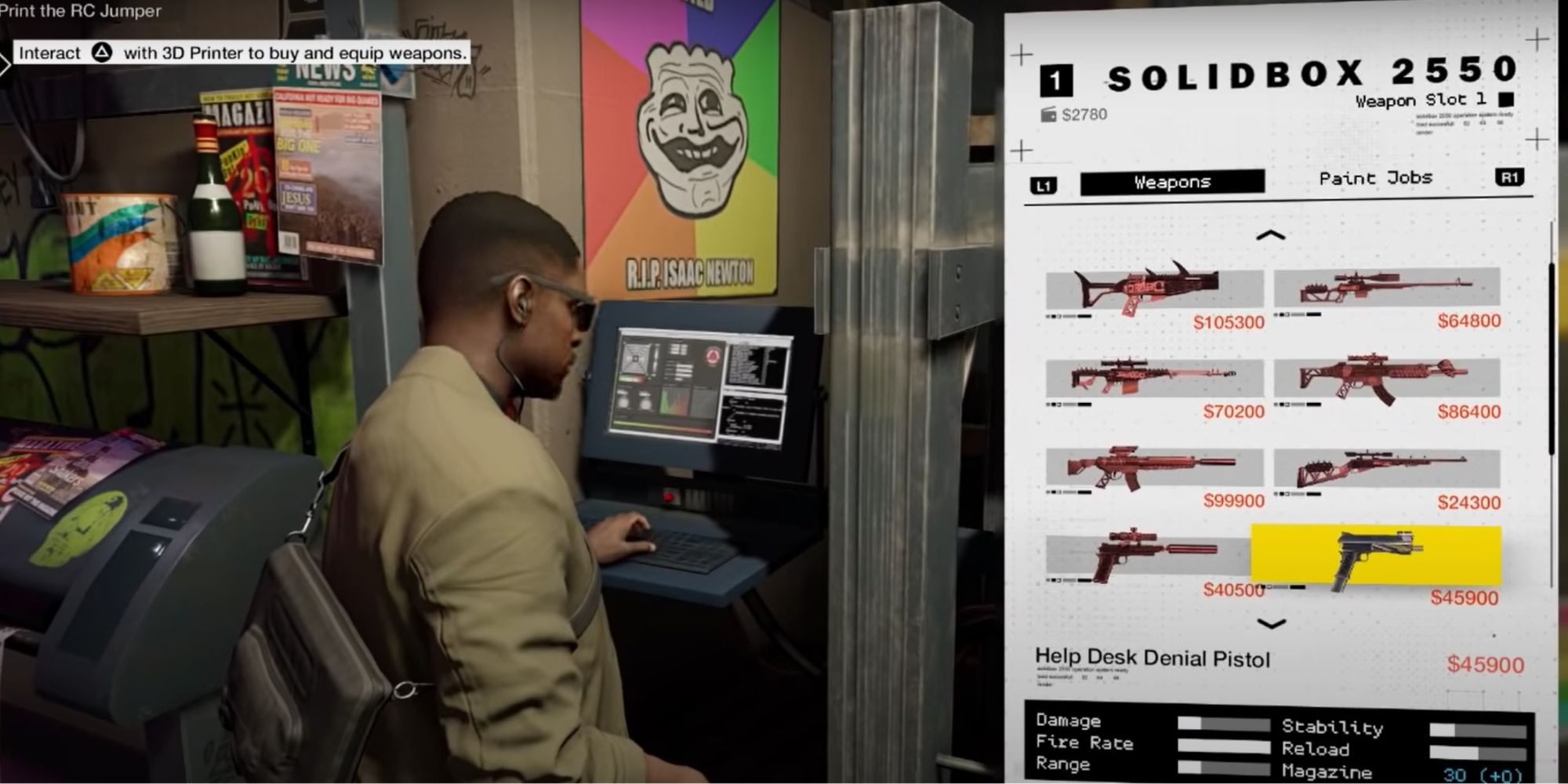 Watch Dogs 2 Help Desk Denial Pistol is the best SMG in the game (that's not an SMG)