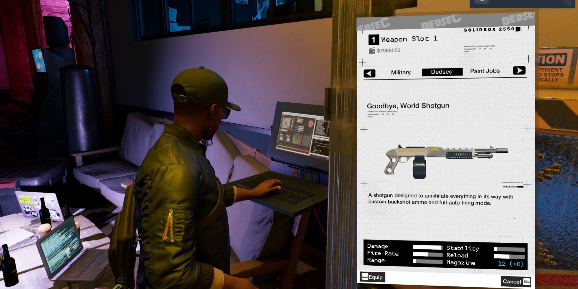 Watch Dogs 2 Goodbye, World Shotgun is a devastating full-auto shotgun