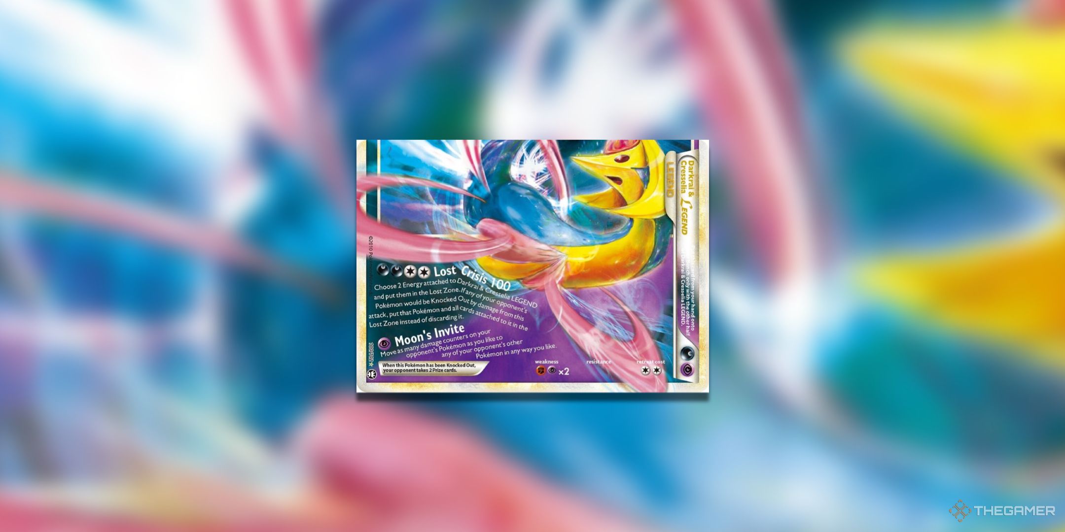 Darkrai and Cresselia Legend Bottom Pokemon TCG Card Art.