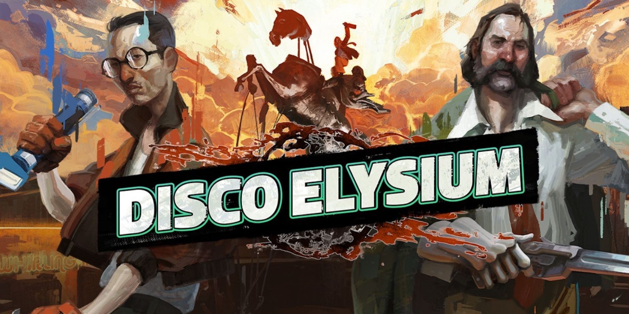 Disco Elysium Cover Art Of The Protagonist And His Detective Partner.