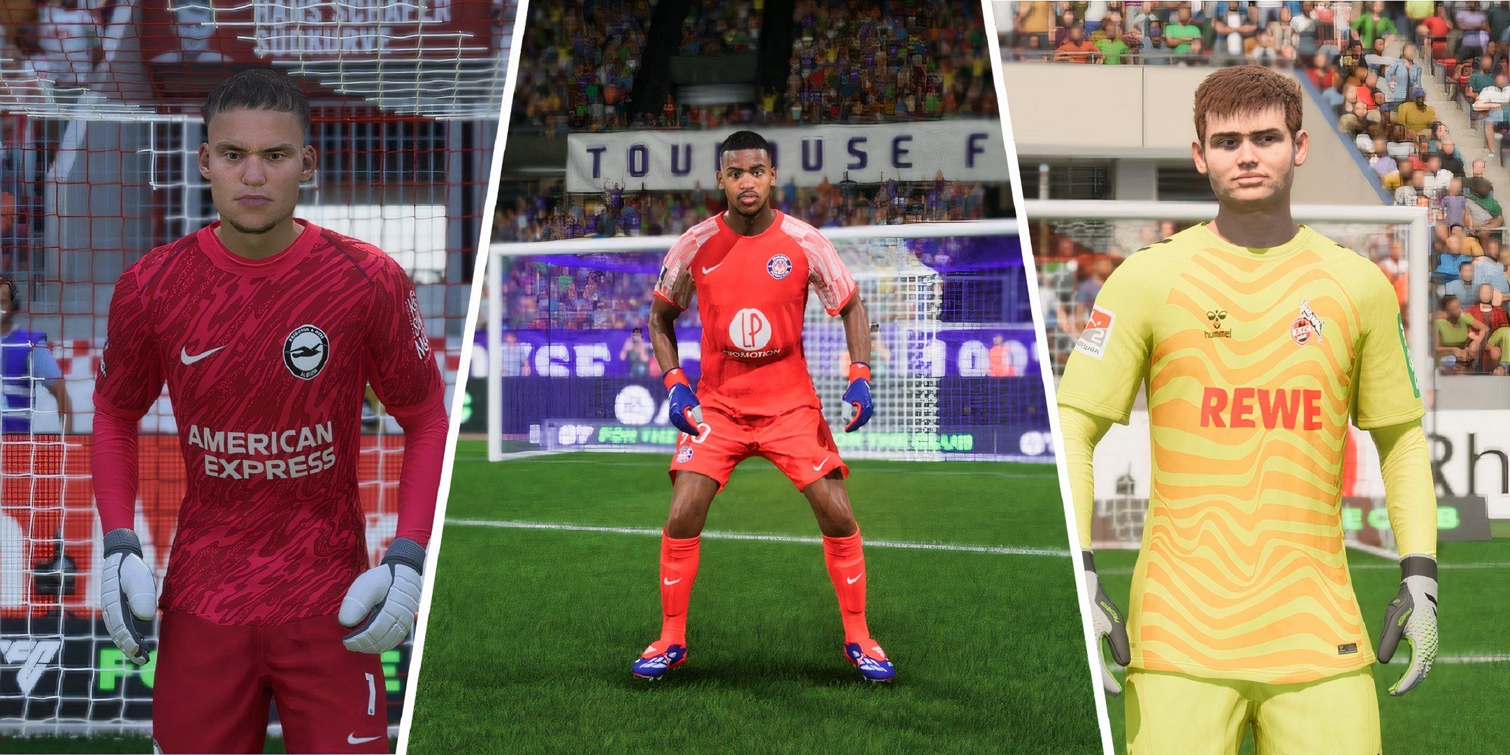 Bart Verbruggen, Guillaume Restes, and Jonas Urbig in EA Sports FC 25.