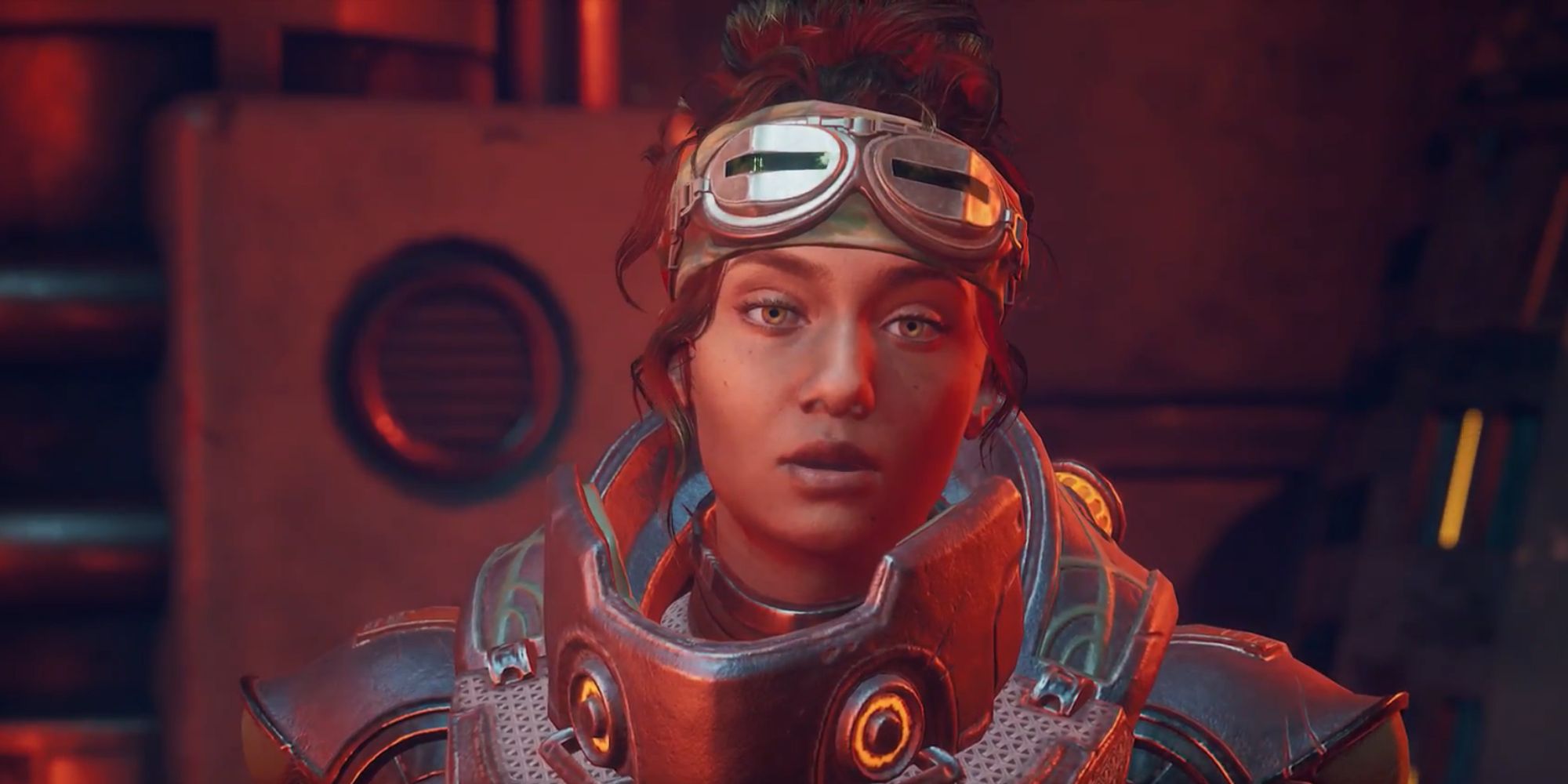 The Outer Worlds screenshot 0f close up of Parvati close up.