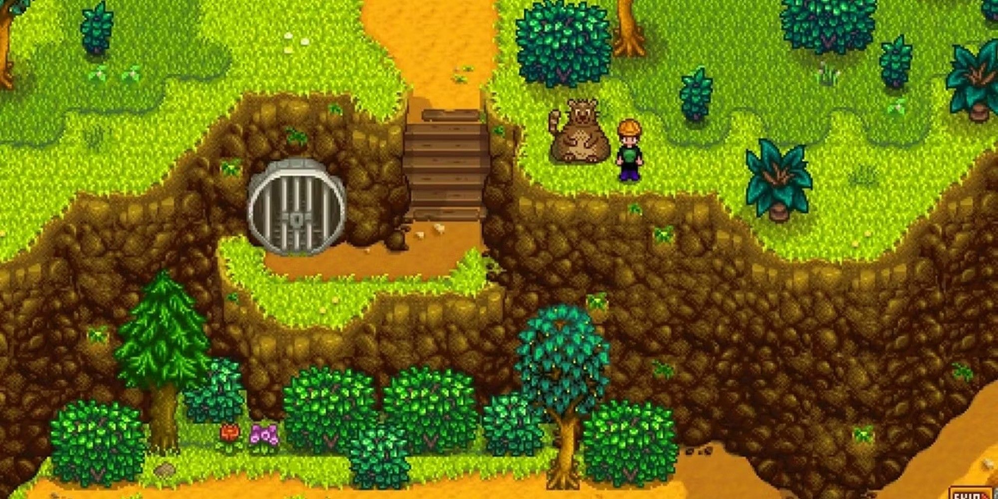 The trash bear by the sewers in Stardew Valley.