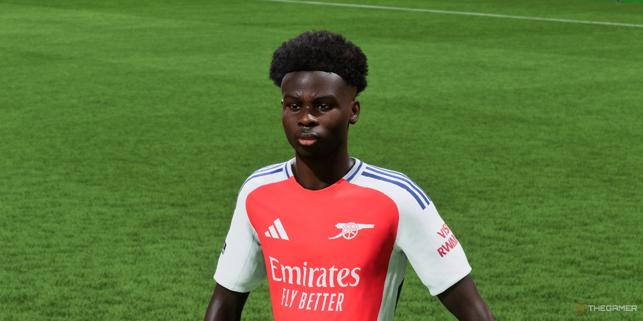 EA Sports FC 25 screenshot of Saka on pitch.