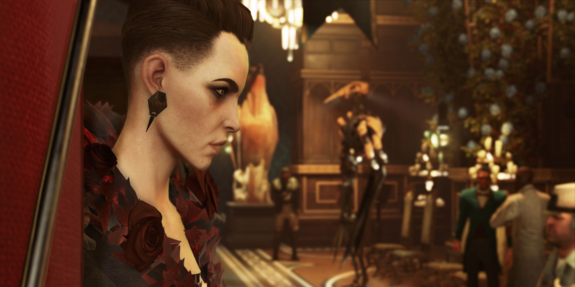 Dishonored 2 screenshot of Delilah from the side.