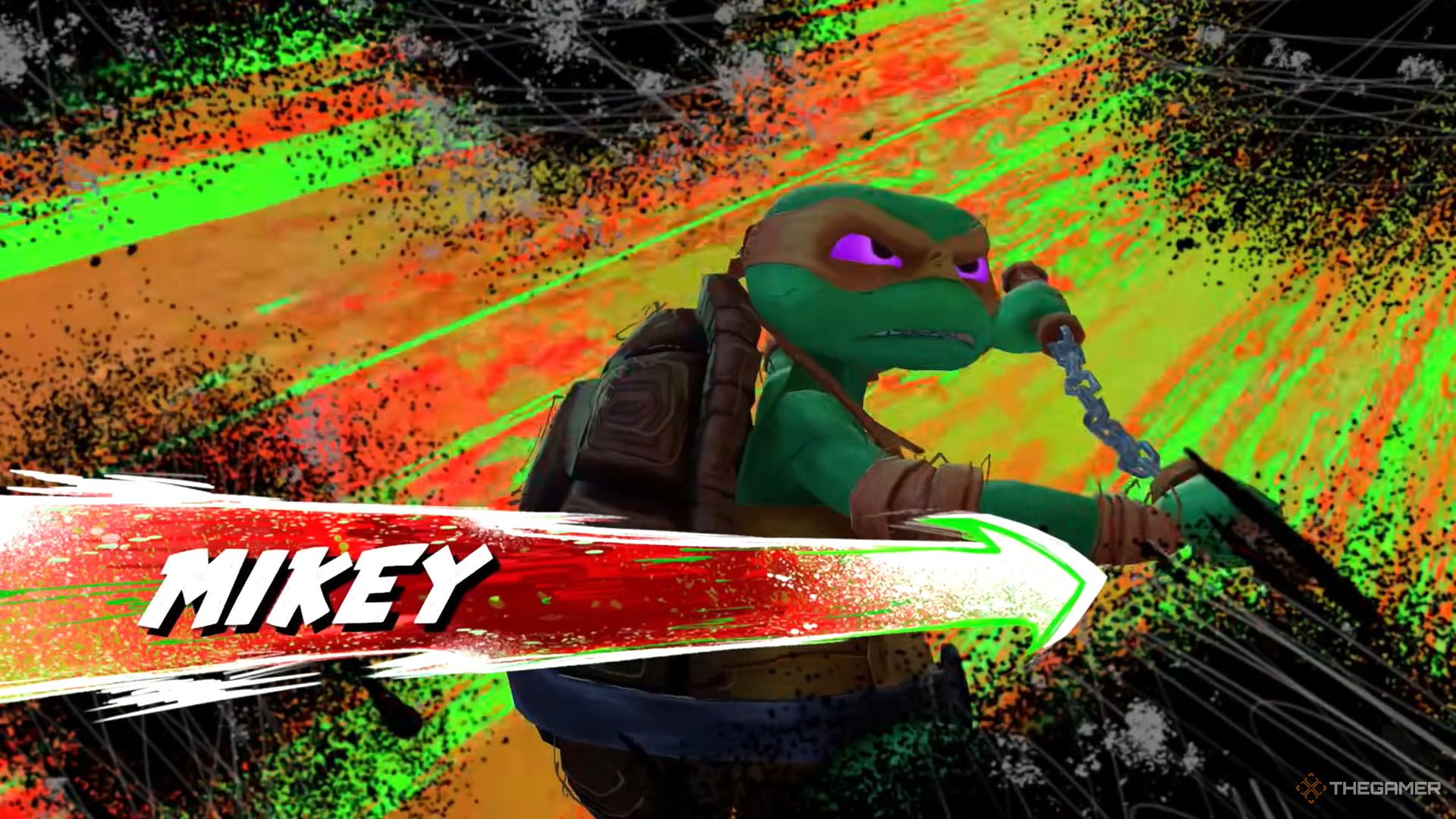 Mikey as a mini boss in TMNT: Mutants Unleashed.