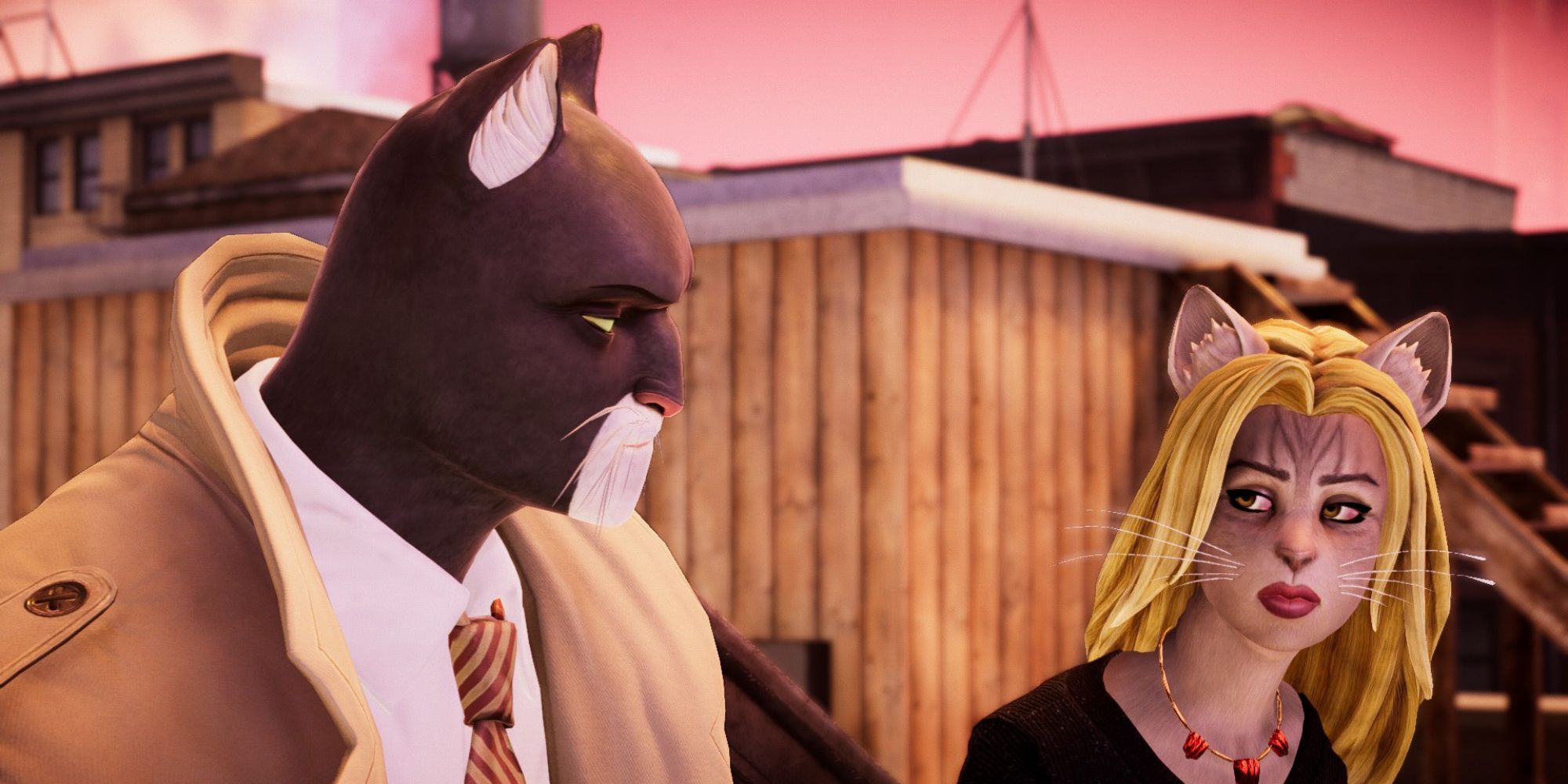 Blacksad and Sonia speak on the roof of Joe Dunn's boxing gym.