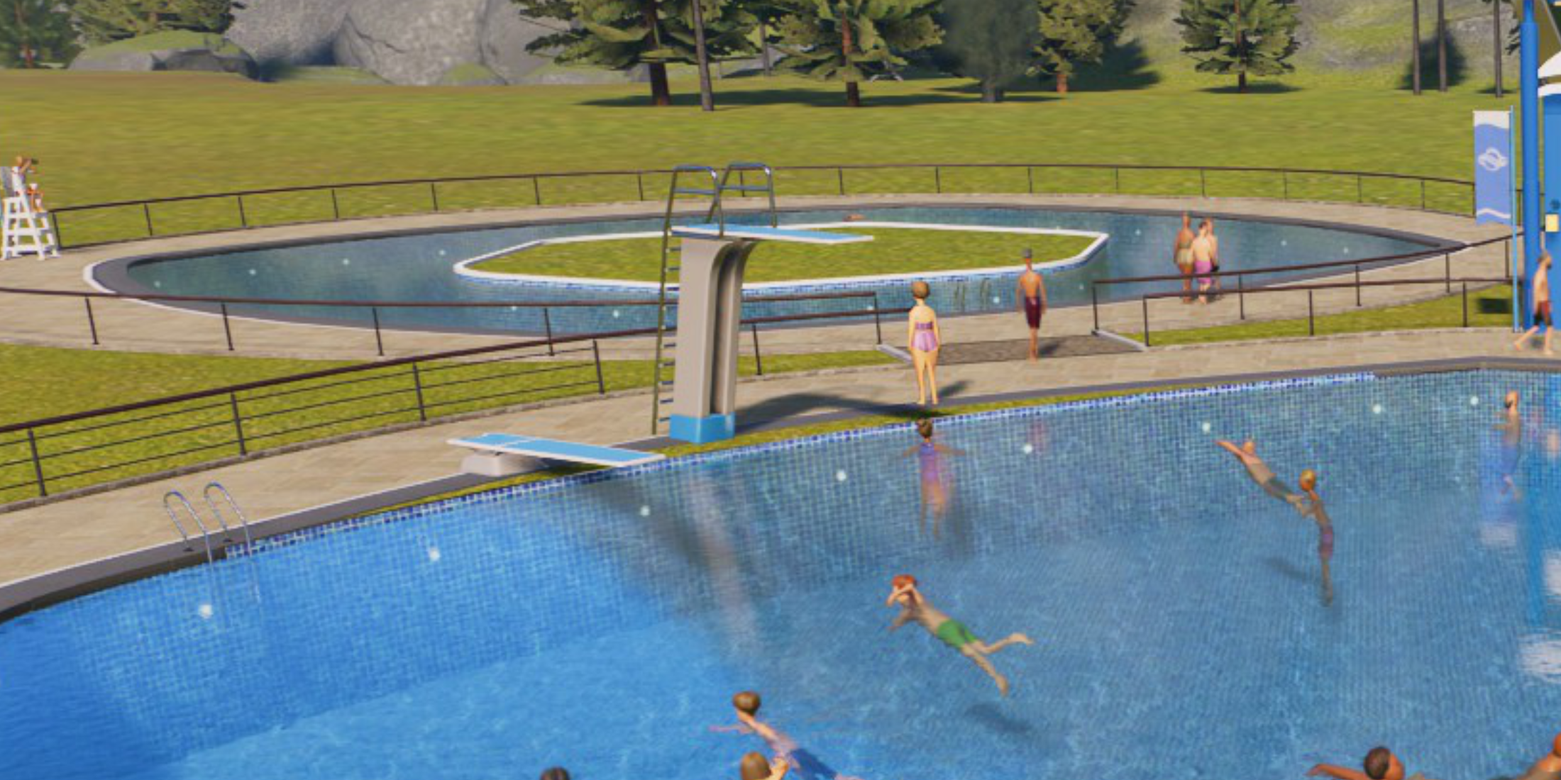 Planet Coaster 2 How To Make A Pool Extra Pools Features Diving Board