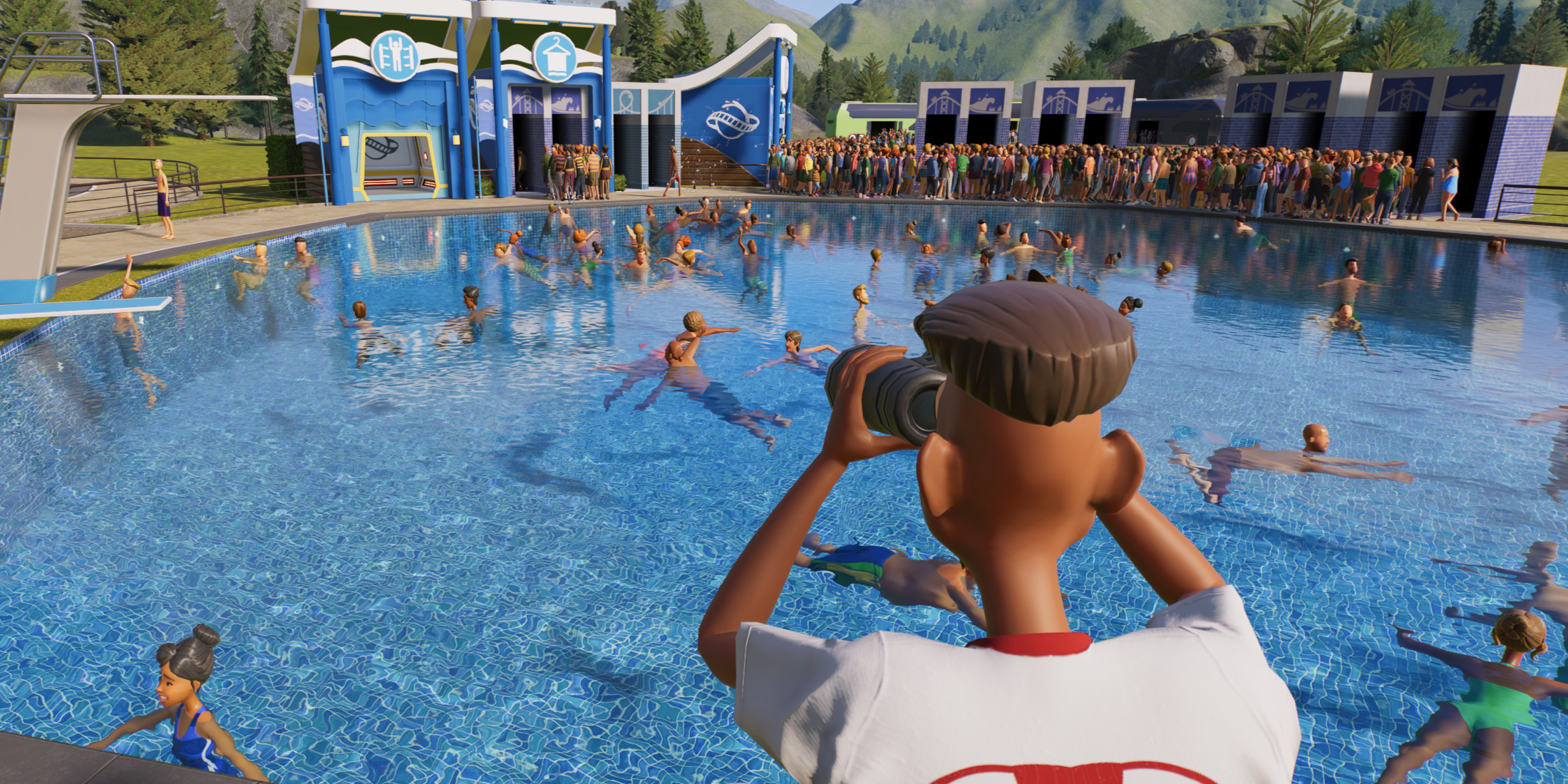 Planet Coaster 2 How To Make A Pool Lifeguard Water Feature Waterpark Theme Park