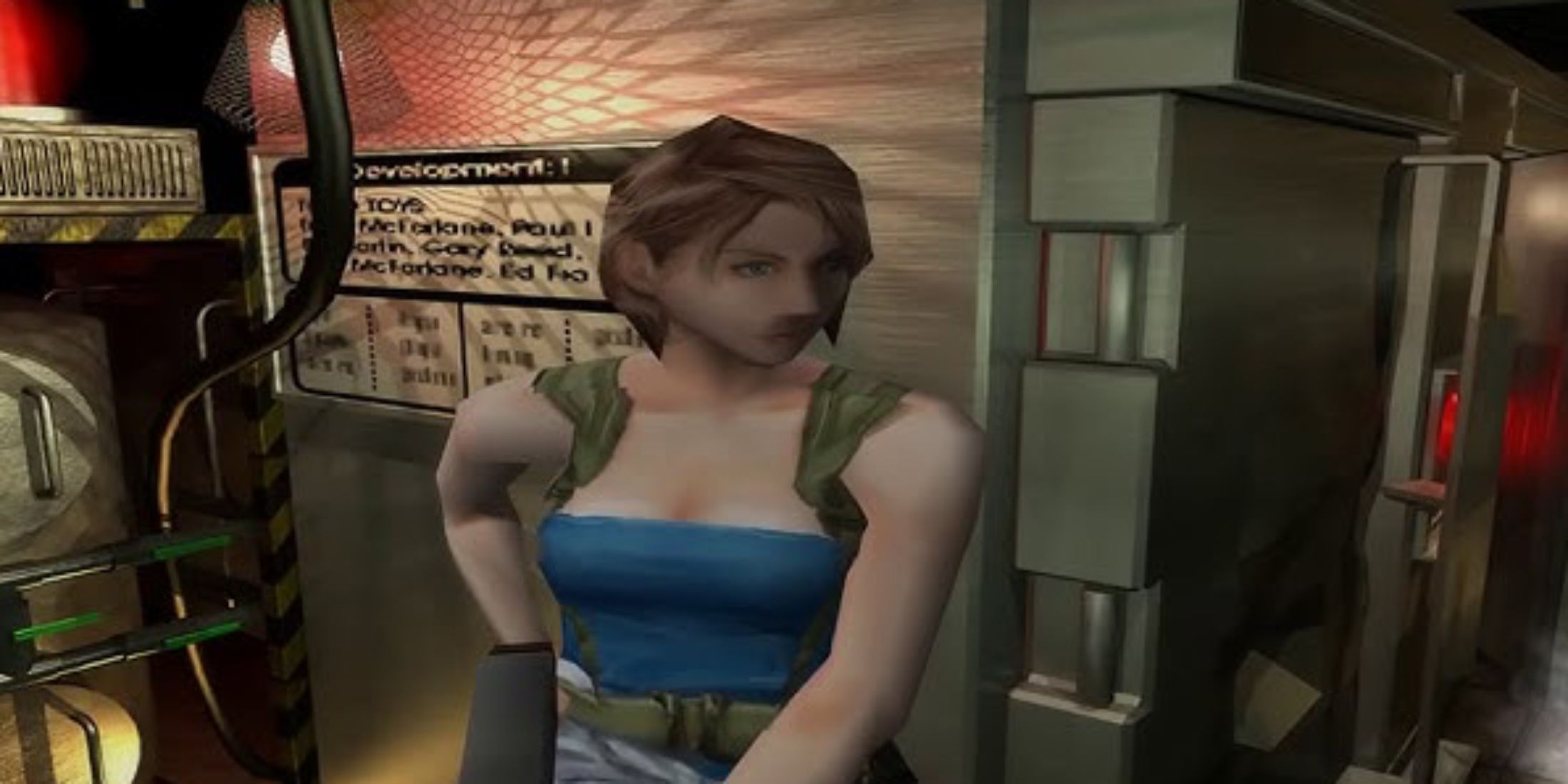 Jill Valentine standing with her shotgun drawn