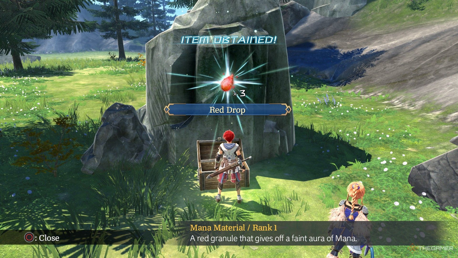 The image shows the contents of the chest on Fishscale Island in Ys X: Nordics.