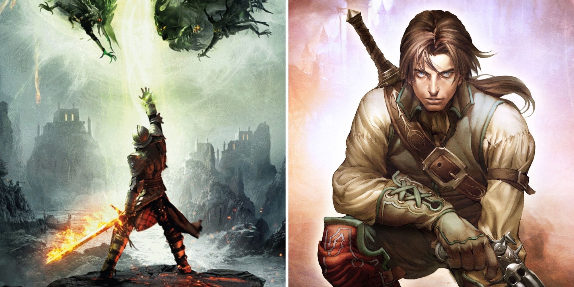 Cover art from Dragon Age Inquisition and Fable 2