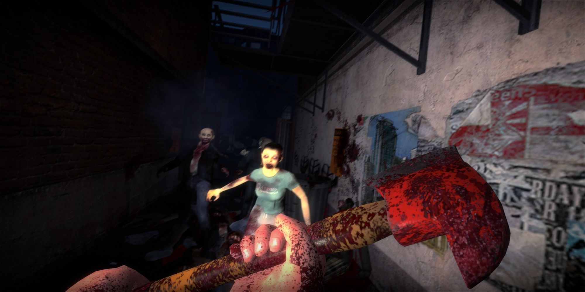 Player Fighting Zombies In No More Room In Hell best free horror games on steam.