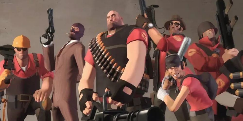 The cast of Team Fortress 2.