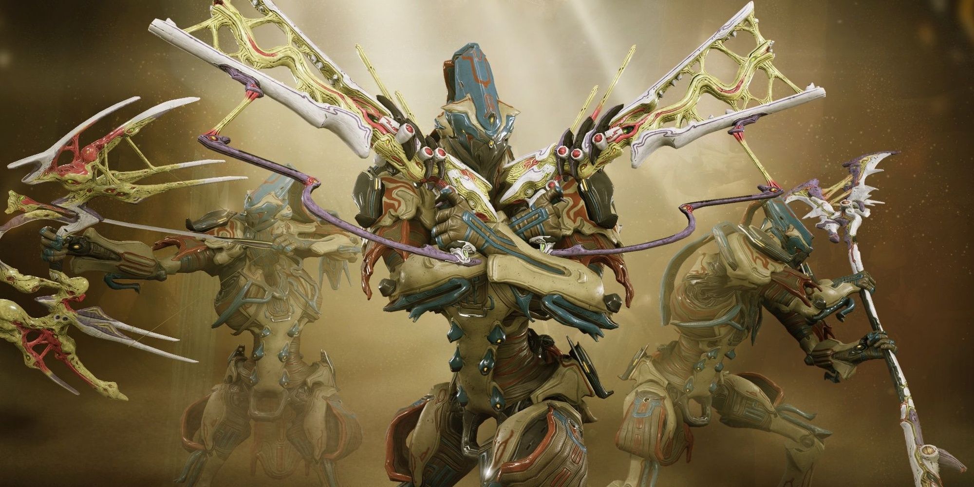 Warframe Inaros Holding Dual Toxocyst.