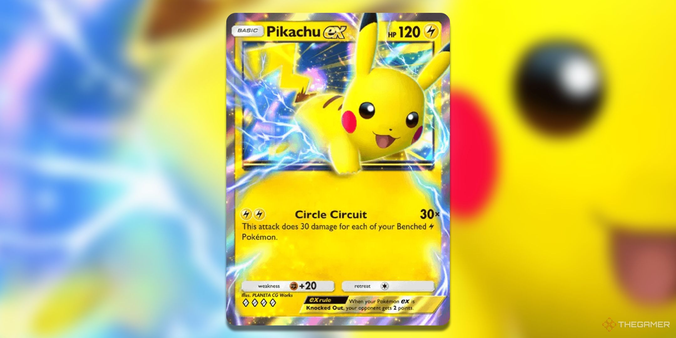 Pikachu EX Pokemon TCG Pocket Card Art.