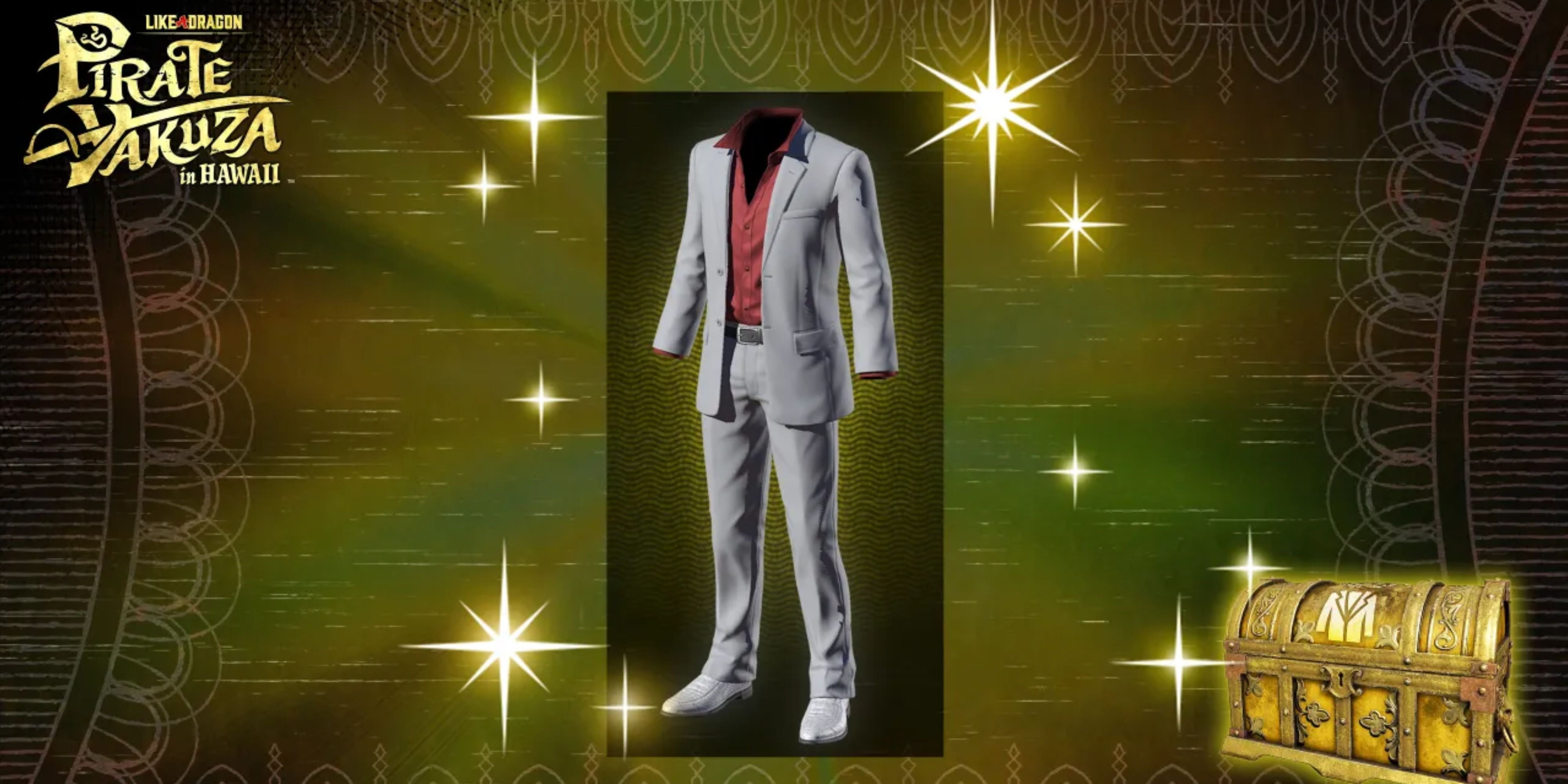 majima's kiryu suit in like a dragon pirate yakuza in hawaii.