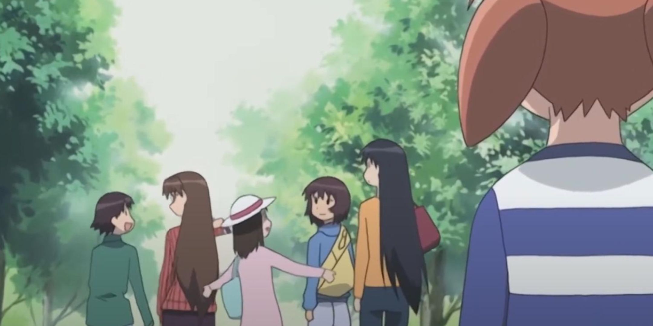 Azumanga Daioh Chiyo Chan watches her friends at the end of their time in High School.