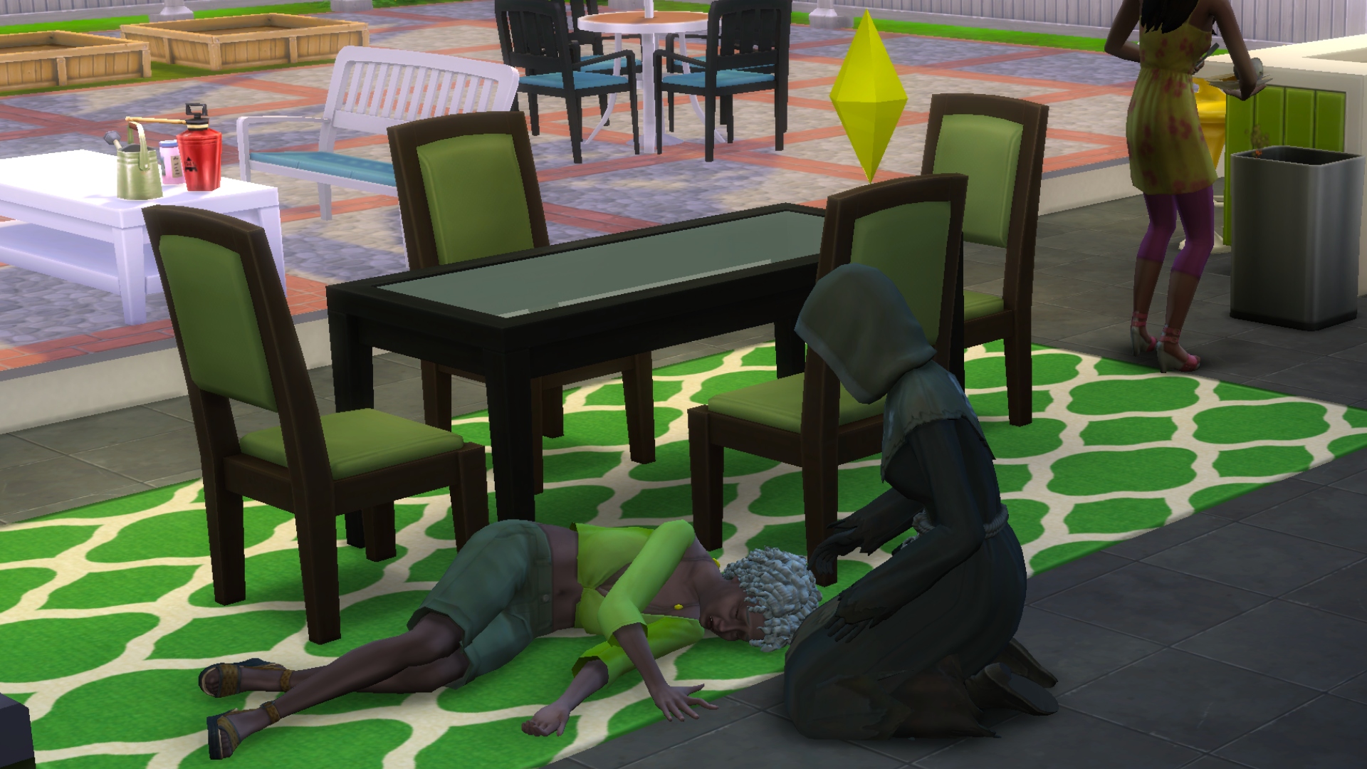 Investigating a body as a Reaper in The Sims 4