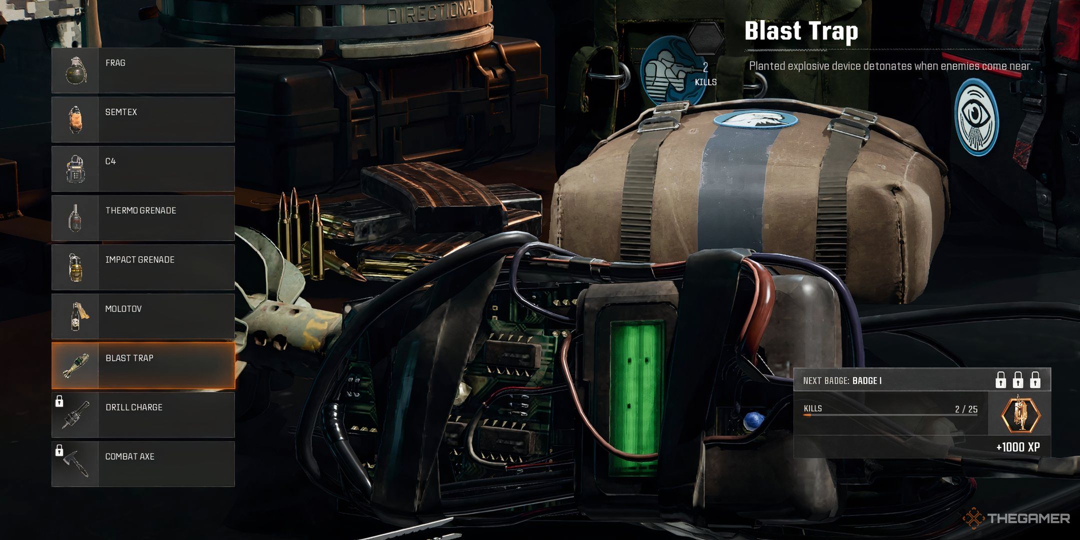 Showcasing the Blast Trap in Call of Duty Black Ops 6's Loadout Menu.