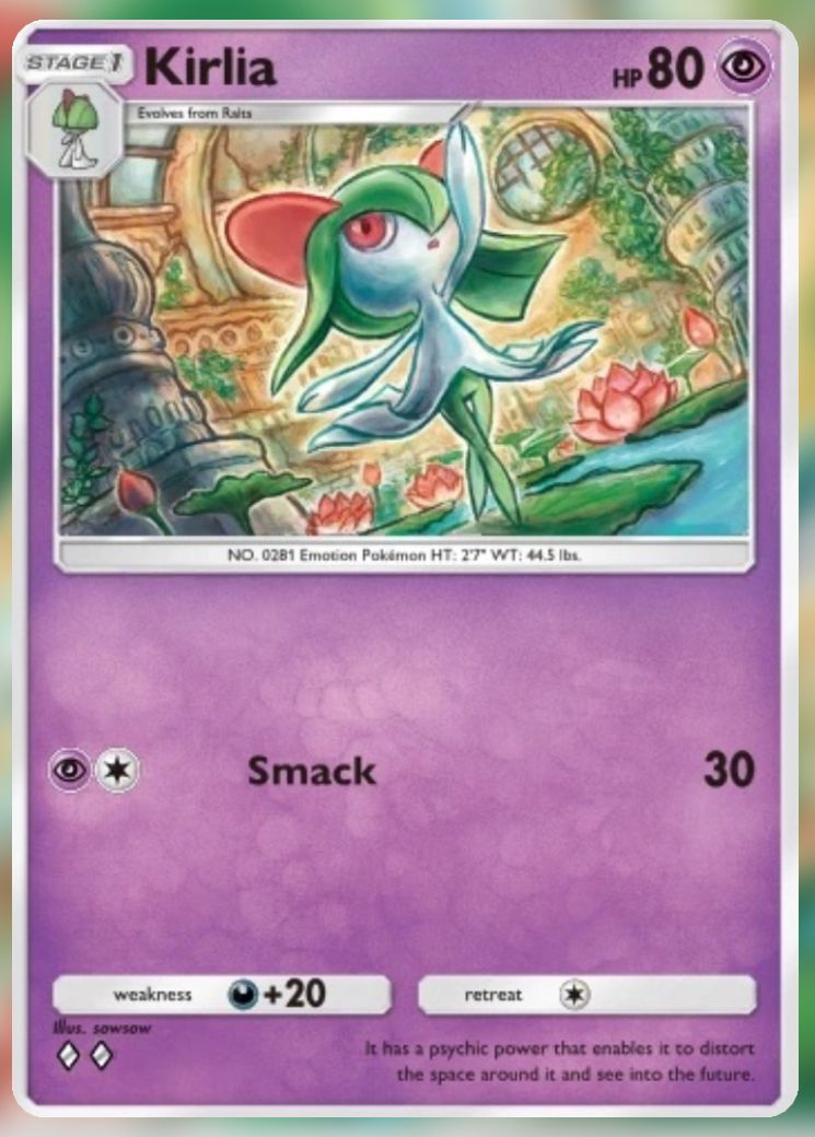 Kirlia from Genetic Apex In Pokemon Trading Card Game Pocket.