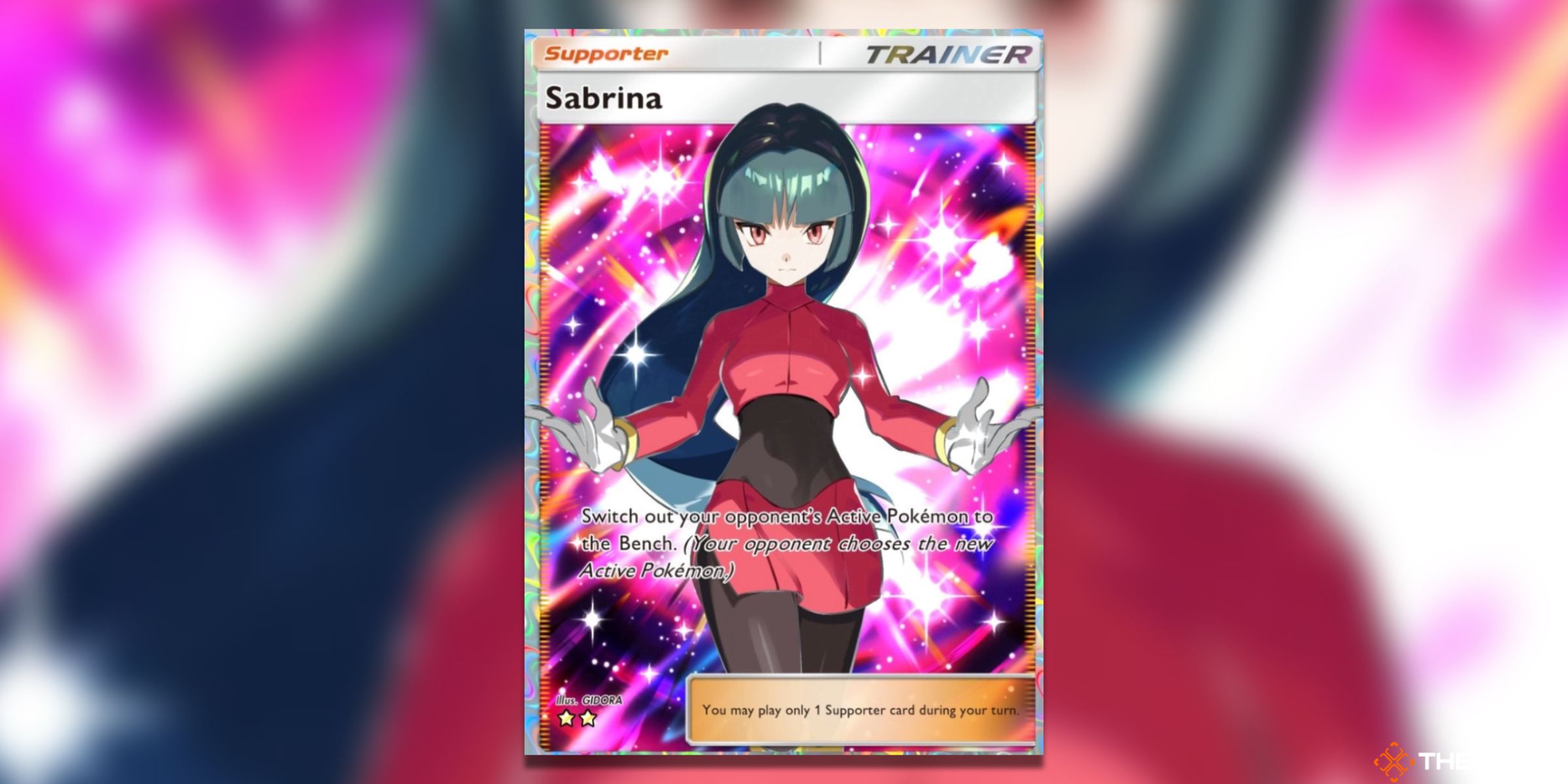 The Sabrina Full Art from Pokemon Trading Card Game Pocket.