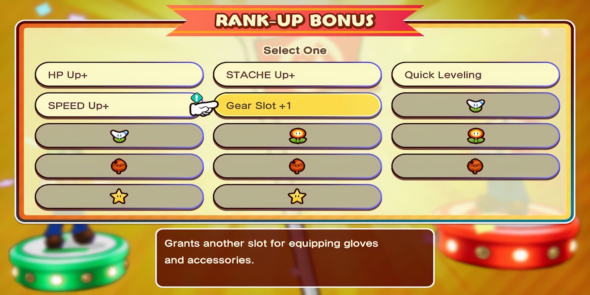 Gear Slot +1 level bonus in Mario & Luigi Brothership