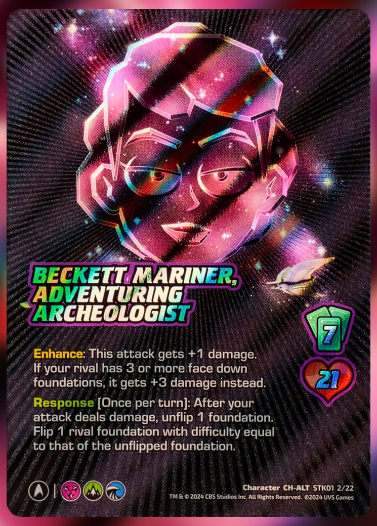 Beckett Mariner, Adventuring Archeologist alt-foil UniVersus Card.