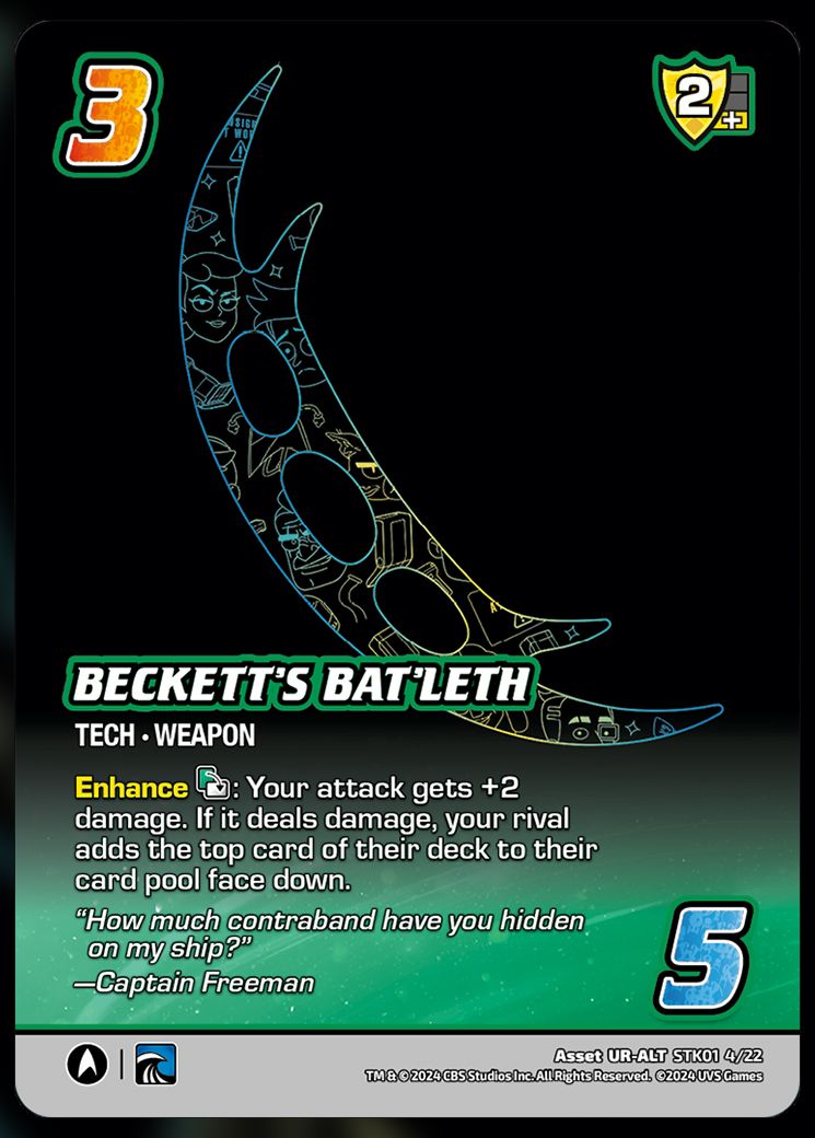 Beckett's Bat'Leth UniVersus Card.