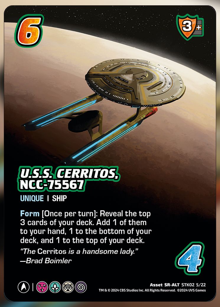 USS Cerritos, NCC-75567 UniVersus Card.