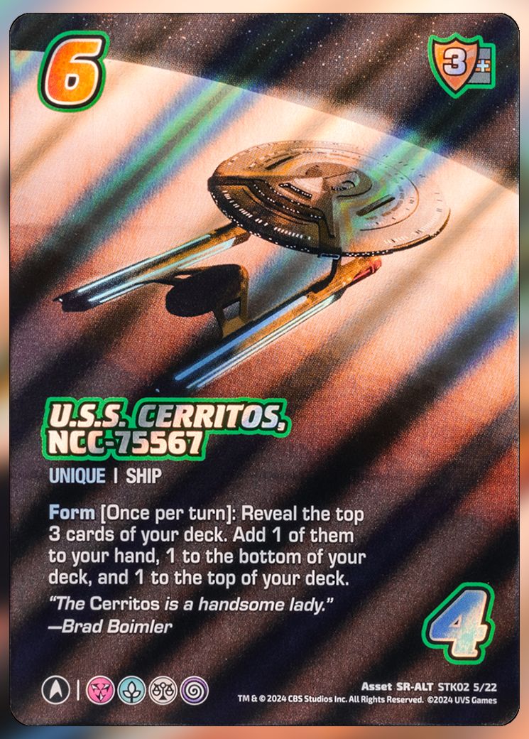 USS Cerritos, NCC-75567 foil 3 UniVersus Card.