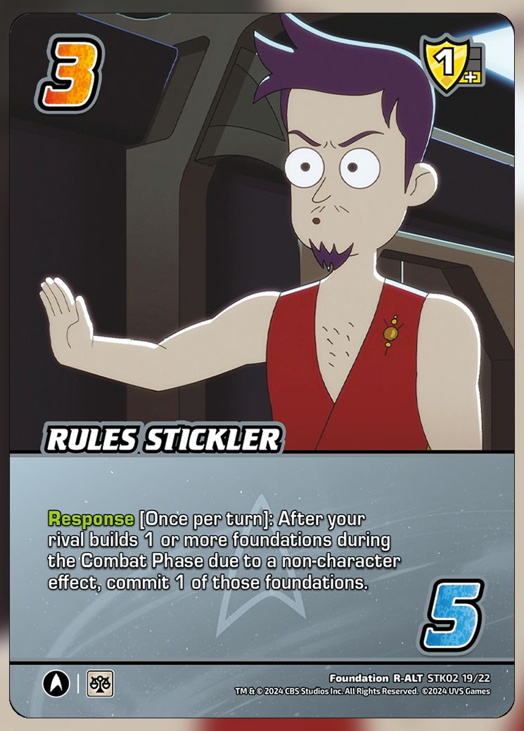 Rules Stickler UniVersus Card.