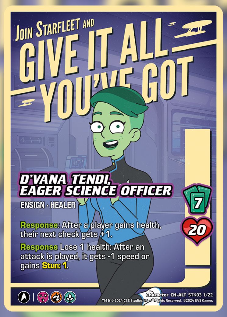 D'Vana Tendi, Eager Science Officer alt UniVersus Card.